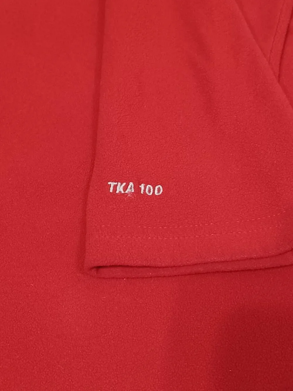 The North Face TKA 100 Fleece Pullover Mens Large Red 1/4 Zip Lightweight Jacket